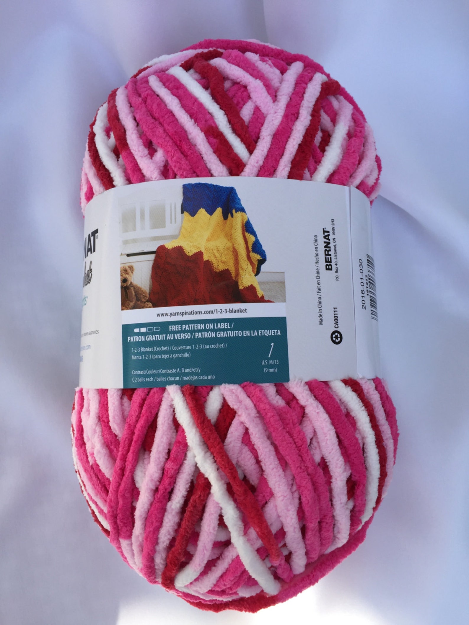 Bernat Blanket Brights RASPBERRY RIBBON VARG 12014220 Yds Etsy