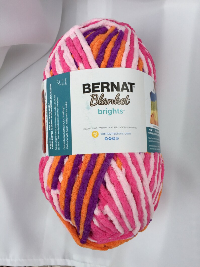 Bernat Blanket Brights JUMP ROPE VARG 12015 Yarn Big 10.5 Oz Etsy