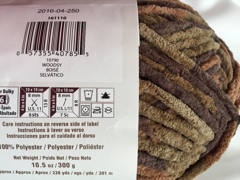 WOODSY 10790 Bernat Blanket Yarn Big 10.5 oz Skein Bernat Etsy