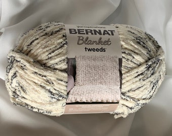 IVORY TWEED 38001 Bernat Blanket Yarn 10.5 Oz Skein Super Bulky 6 Crochet Knitting Supply Winter Scarf and Hat Dcoyshouseofyarn Etsy