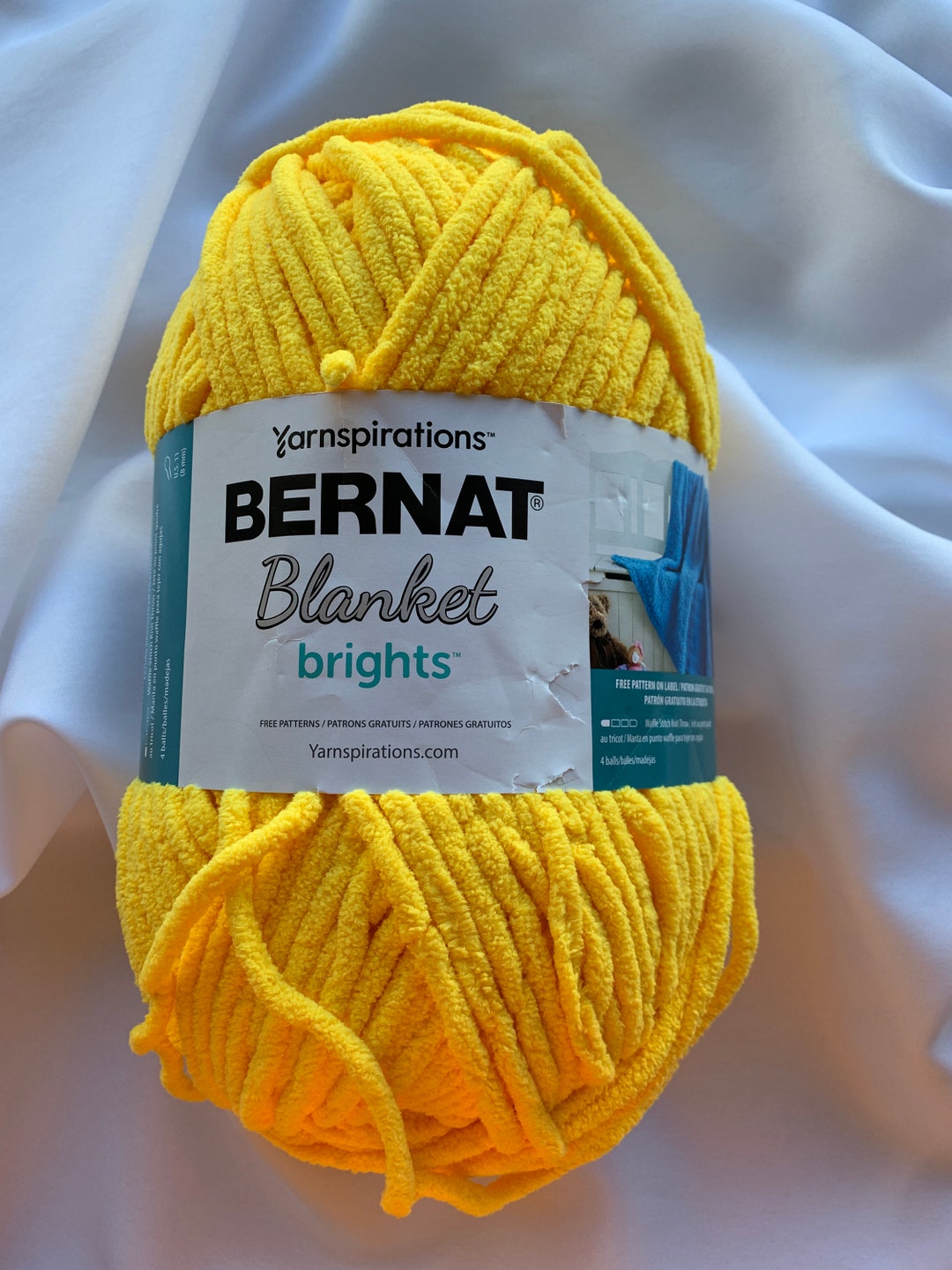Bernat Blanket Brights SCHOOL BUS YELLOW 12003 Yarn Big 10.5 Oz Skein