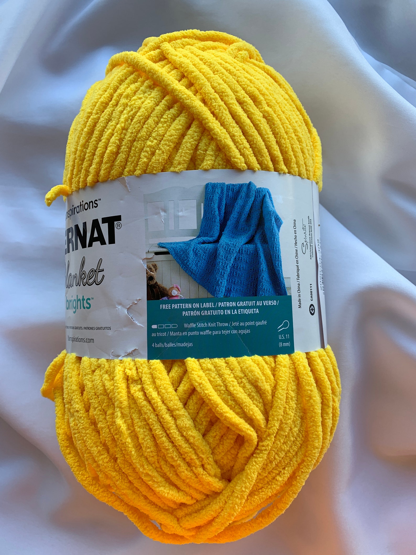 Bernat Blanket Brights SCHOOL BUS YELLOW 12003 Yarn Big 10.5 Etsy