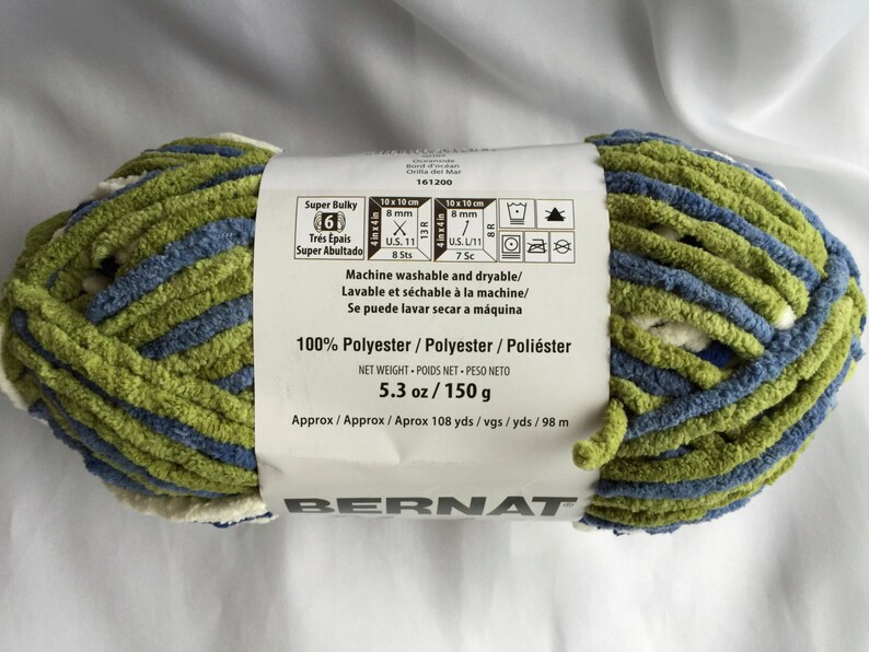 OCEANSIDE 00103 Bernat Blanket Yarn 5.3 Oz 150g 108 Yds per Etsy