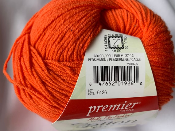 27-12 Premier Yarns Cotton Fair Solid Yarn-Persimmon 