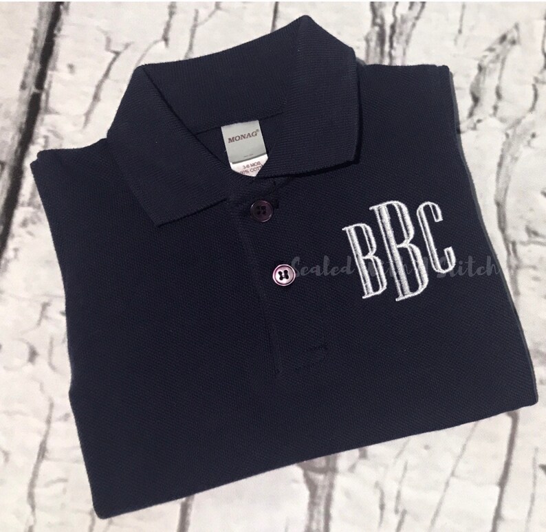 Monogrammed Collar Bodysuit Baby Polo Bodysuit
