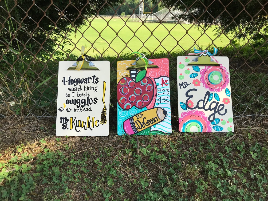 Teacher painted clipboard Etsy