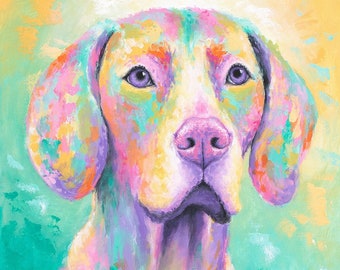 Vizsla Dog Art Print CANVAS or PAPER - Vizsla Gifts. Vizlsa Painting by Krystle Cole