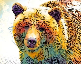 Grizzly Bear Walking Print