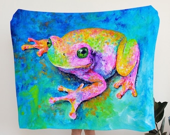 Frog Blanket - Frog Gifts. Super Soft Throw Blanket Comes in 2 Sizes - 50x60" or 60x80"