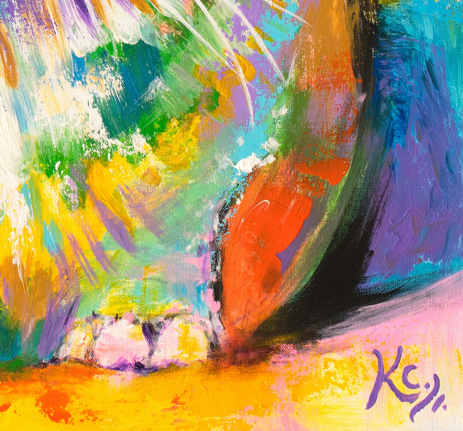 Abstract Cat Painting Modern Cat Art Print on CANVAS or Etsy
