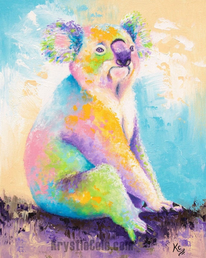 Koala Art Koala Print. Koala Gifts. Koala Painting. Print on CANVAS or  PAPER by Krystle Cole -  Canada