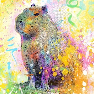 Capybara Art - Capybara Print Capybara Wall Decor Capybara Gifts for Kids Room Wall Art Capybara Painting Capybara Lover Gift for Her