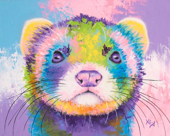 Home Art Wall Decor Dogs And Ferrets Oil Painting Picture Printed On Canvas