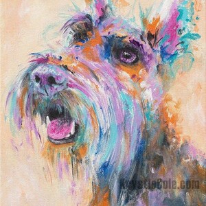 Scottie Art on CANVAS or PAPER - Scottish Terrier Print of Painting by Krystle Cole