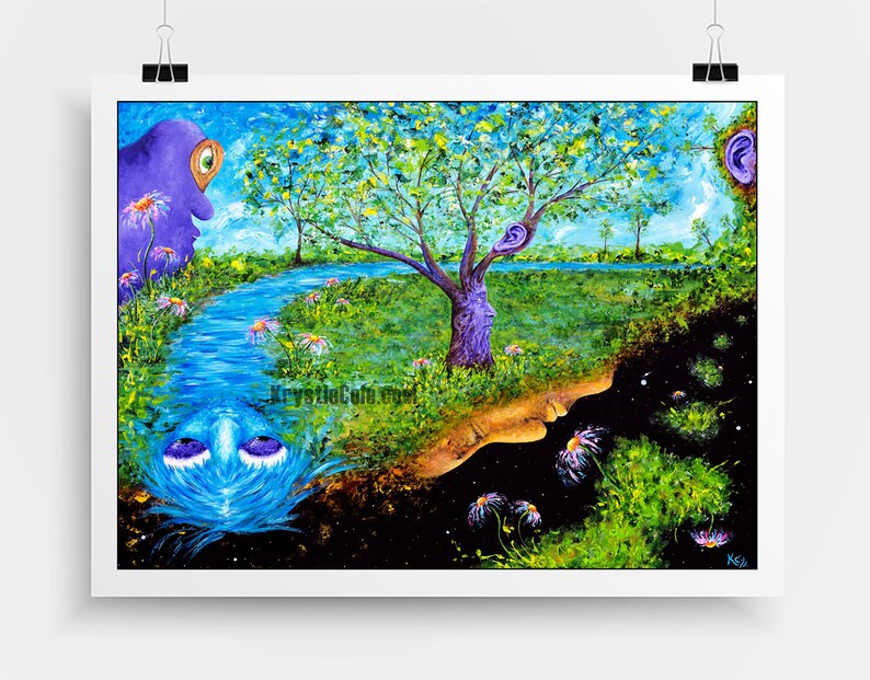 Visionary Art Boho Wall Decor Surreal Fantasy Art Gift. Etsy