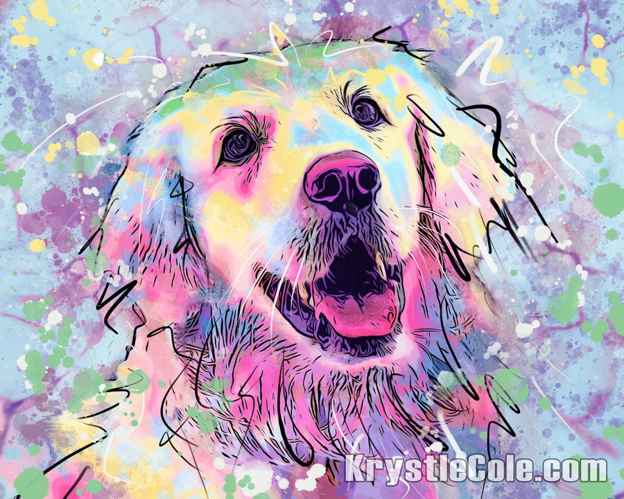 Golden Retriever Art Print Golden Retreiver Wall Decor. Etsy UK