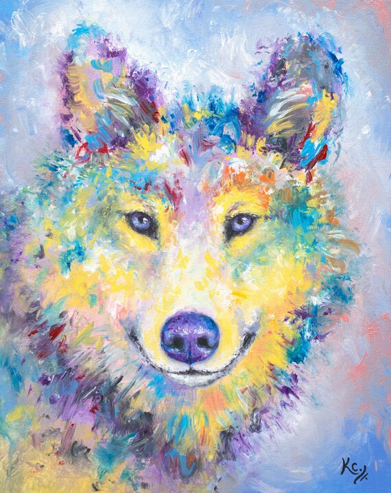 Matted Howling Wolf// Mountain Foil Art Print~Affordable Art~8x10~Animal