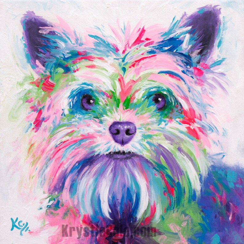 Yorkie Art Yorkshire Terrier Gifts. Dog Print on CANVAS or Etsy