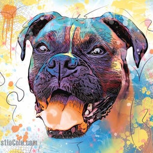 Abstract Boxer Dog Print
