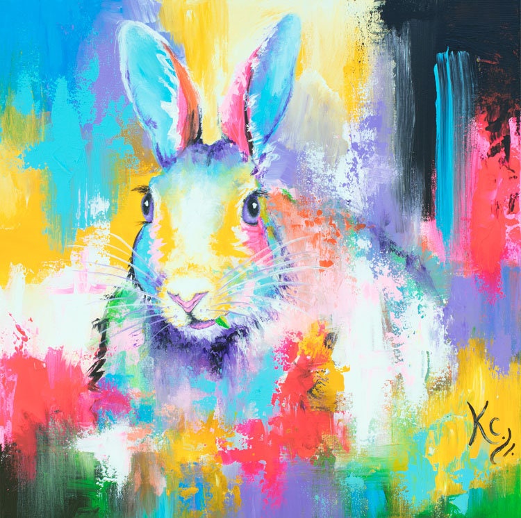 Download Rabbit Among the Flowers Painting