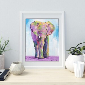 Elephant Painting - Elephant Gifts. Elephant Artwork. Print on CANVAS or PAPER