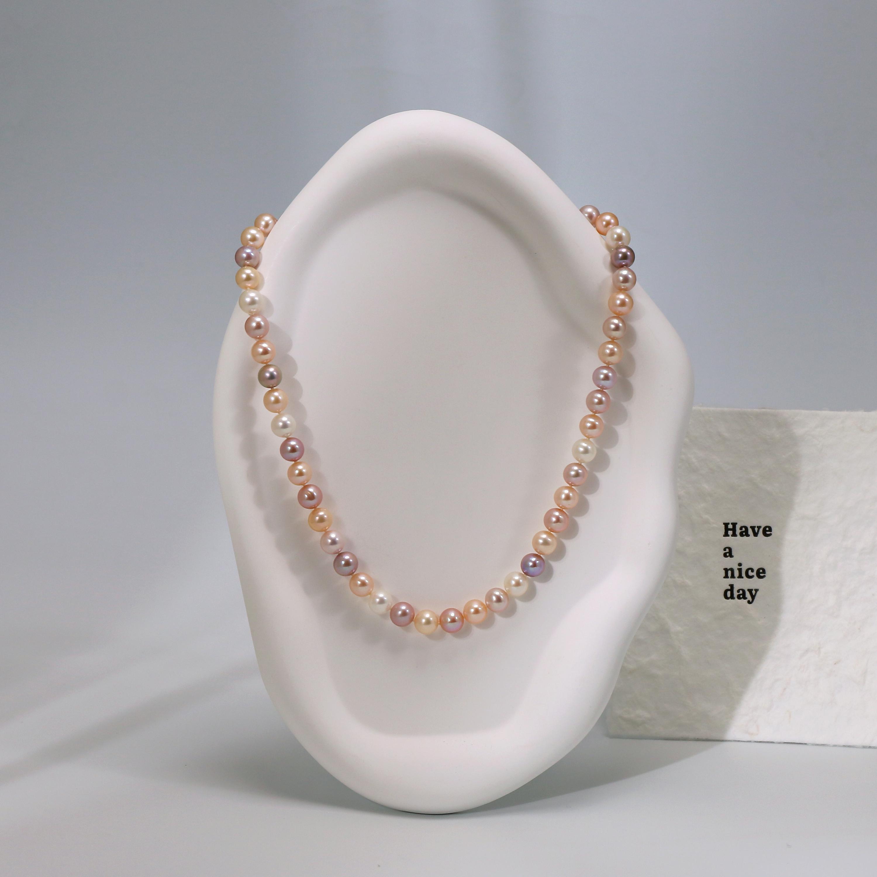 Multi colored freshwater pearl necklace - Etsy 日本