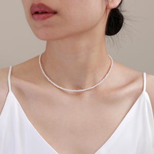 2.5-3mm Small Freshwater Pearl Choker Necklace, Tiny Seed Pearl Necklace, Dainty Mini Irregular Pearl, Minimalist Necklace, Gift For Her