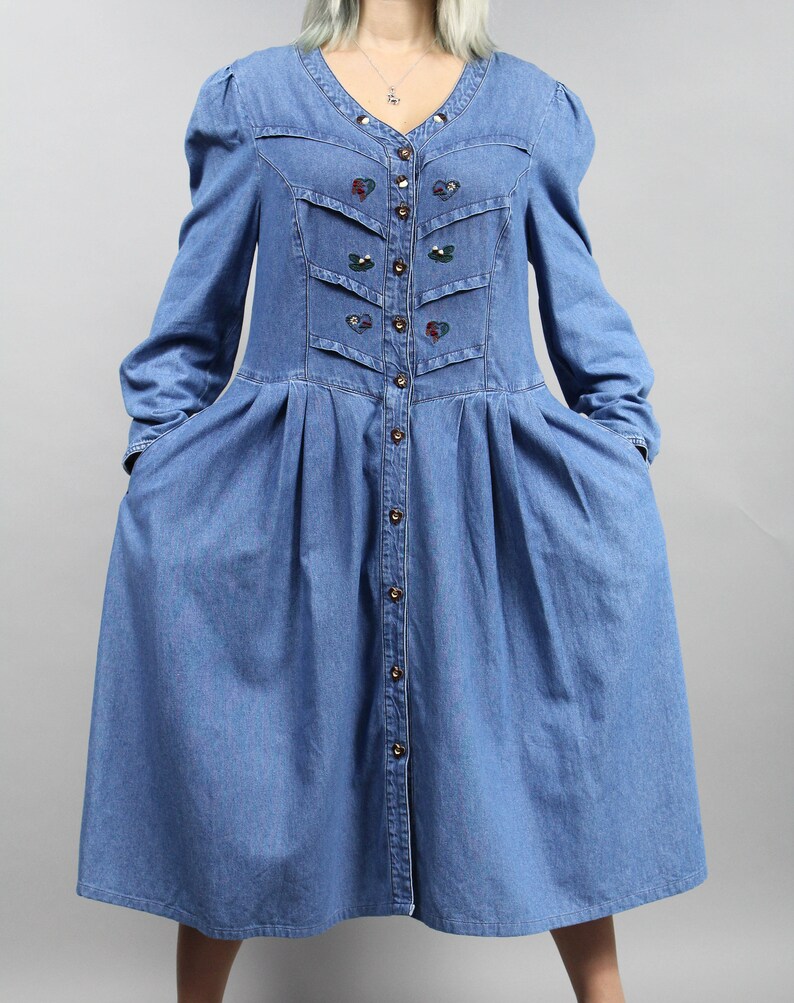 bohemian denim dress