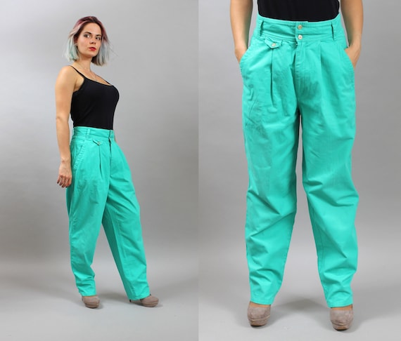 Vintage 80s Baggy High Waist Green Pants. Tapered Retro Moms Baggy Draped  Casual Trousers. Medium M -  Canada