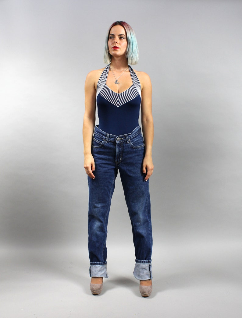 90s High Rise Straight Leg Boyfriend Jeans. High Waist Moms Denim Trousers. UNISEX W30 imagem 2