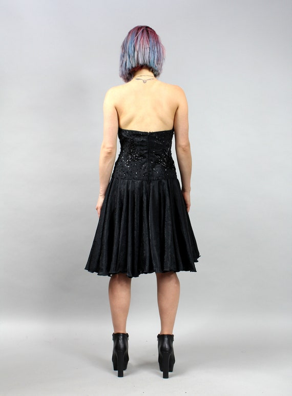 Vintage Black Strapless Evening Corset Prom Dress… - image 8