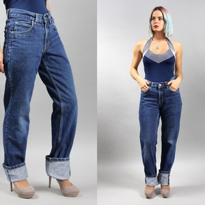 90s High Rise Straight Leg Boyfriend Jeans. High Waist Moms Denim Trousers. UNISEX W30 imagem 1