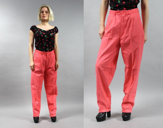 Vintage pants Vintage beige trousers Cruise style Mom pants High waist pants