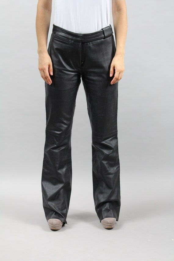 90s Real Leather Rocker Pants For Women, Vintage … - image 2