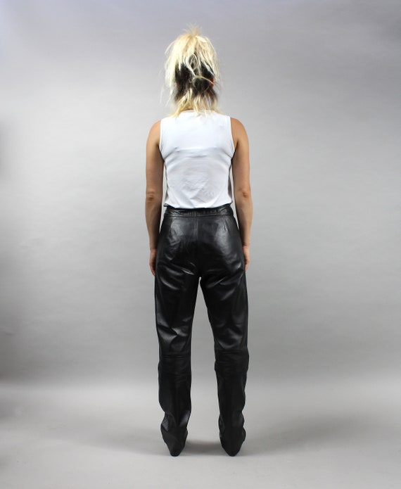 90s Real Leather Rocker Pants For Women, Vintage … - image 6
