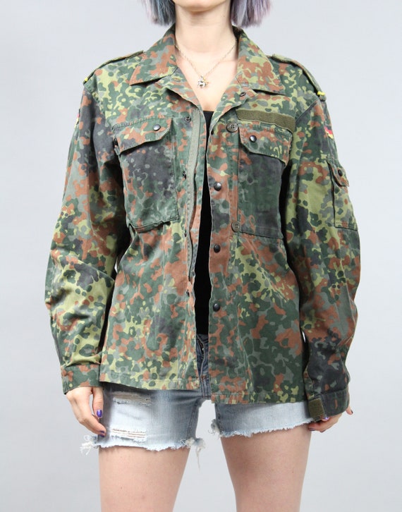 Vintage Camo German Army Military Jacket. 90s Cam… - image 3