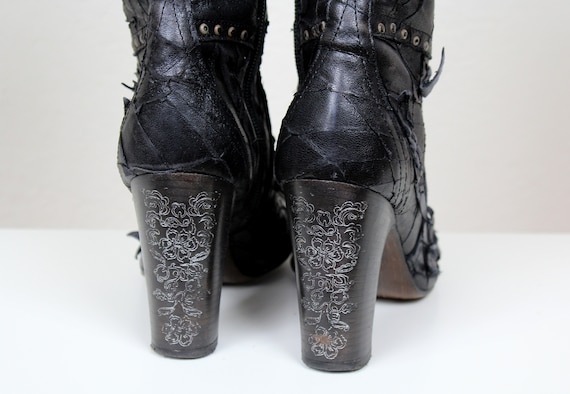 90s Italian Tall Leather Boots, High Heeled Extra… - image 6