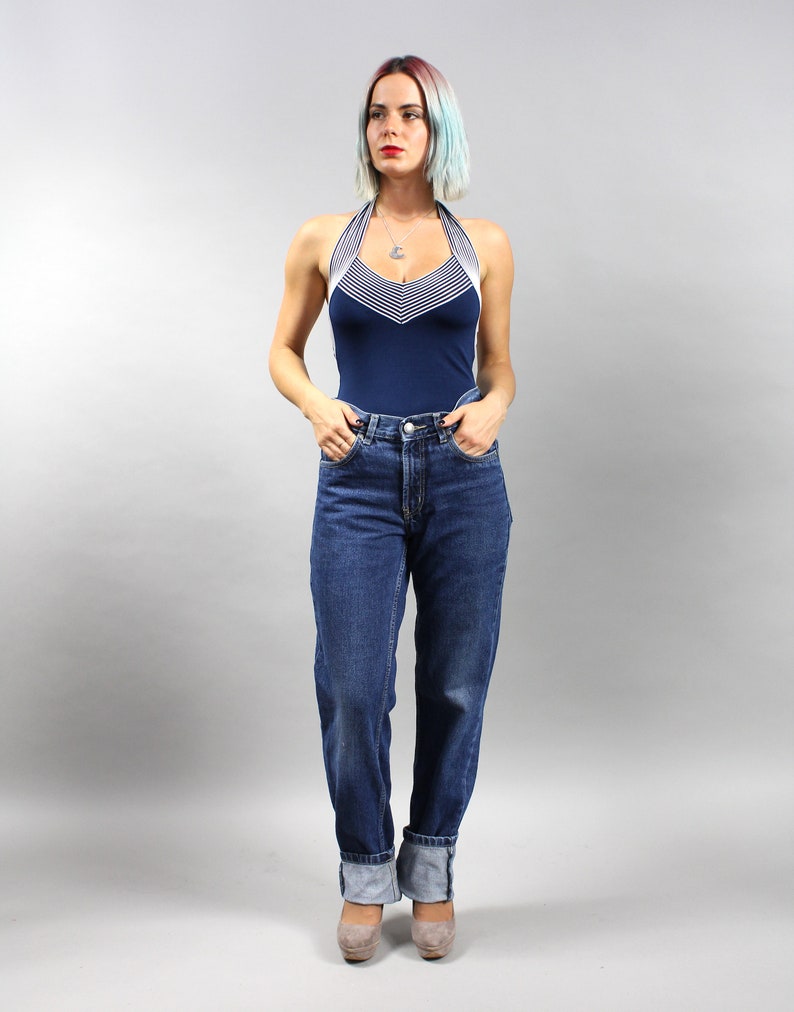 90s High Rise Straight Leg Boyfriend Jeans. High Waist Moms Denim Trousers. UNISEX W30 imagem 3