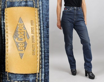 90s LEE COOPER High Waist Jeans, Stretchy Vintage Grunge Straight Leg Denim Boyfriend Pants, W29 / L31