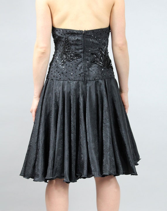 Vintage Black Strapless Evening Corset Prom Dress… - image 7