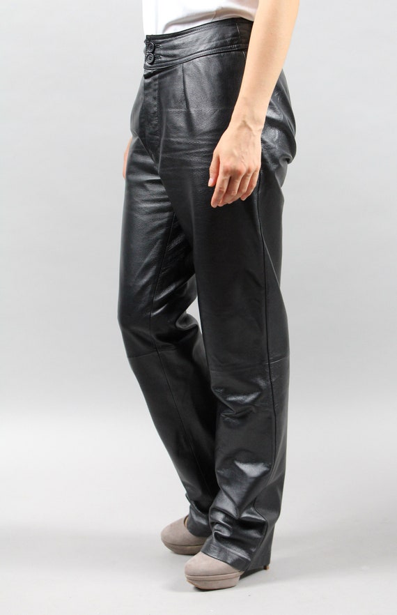 90s Real Leather Rocker Pants For Women, Vintage … - image 5