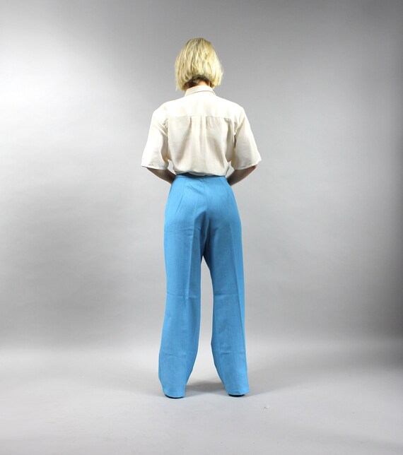 Vintage Blue Large Wide Leg Pants. Palazzo Bohemi… - image 5