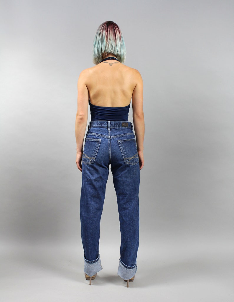 90s High Rise Straight Leg Boyfriend Jeans. High Waist Moms Denim Trousers. UNISEX W30 imagem 7