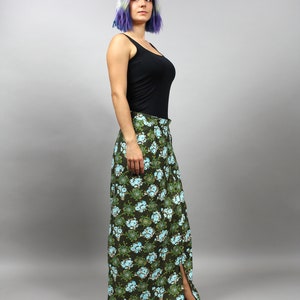 70s Khaki Maxi Boho Chic Hippie Vintage Skirt. Medium M image 4