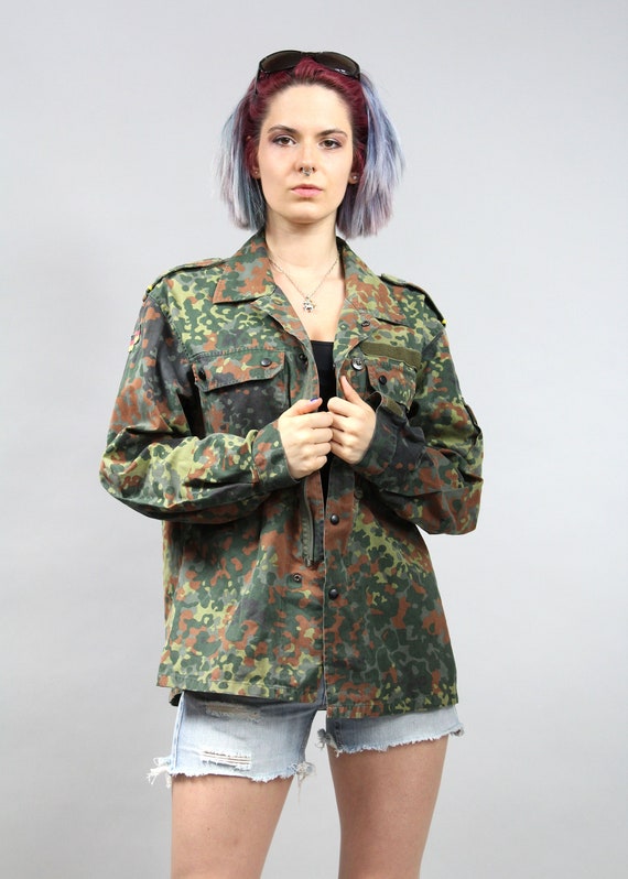 Vintage Camo German Army Military Jacket. 90s Cam… - image 4