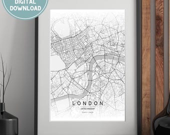 Custom Map Digital Download Print black & white, Pick your size Custom City Map, Valentines Day Gift, City Print, Custom Hometown