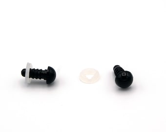 10 (5 pairs) x 8mm safety eyes in black plastic for doll, crochet, plushies