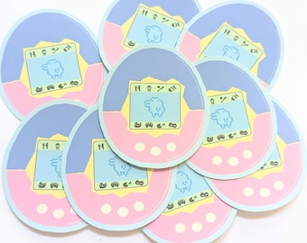 Virtual pet sticker, japanese inspired permanent sticker 7cm, Japan culture design decal, journaling stickers scrapbooks stationery notebook
