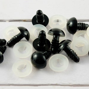 12mm Black Plastic Safety Eyes