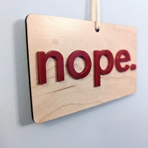 Do Not Disturb Yep Nope Sign Work wood and 3d acrylic letters door hanger, zoom meeting, meeting in progress sign image 5